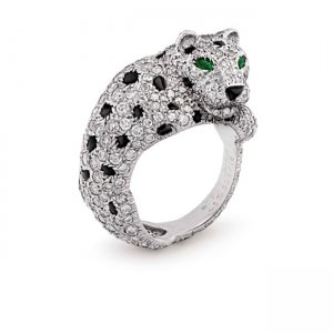 CARTIER DIAMOND AND ONYX 'PANTHÈRE' RING
